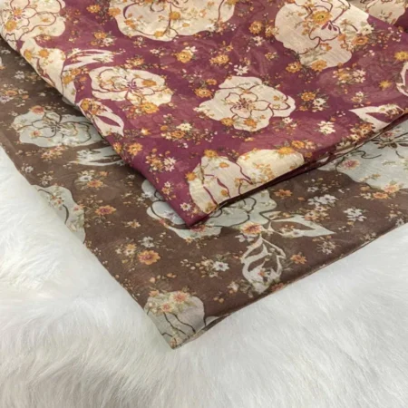 Alternative view of Vải may tơ tàm hoa màu đỏ nâu