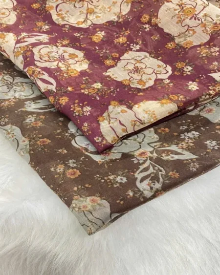 Alternative view of Vải may tơ tàm hoa màu đỏ nâu
