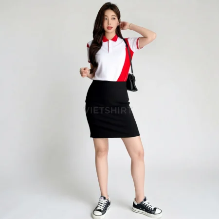 Alternative view of Áo phông đồng phục Vietshirt màu đỏ trắng