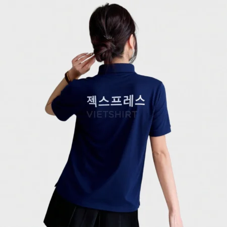 Alternative view of Áo phông đồng phục Hàn Quốc màu xanh đậm