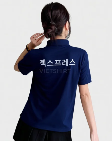 Alternative view of Áo phông đồng phục Hàn Quốc màu xanh đậm