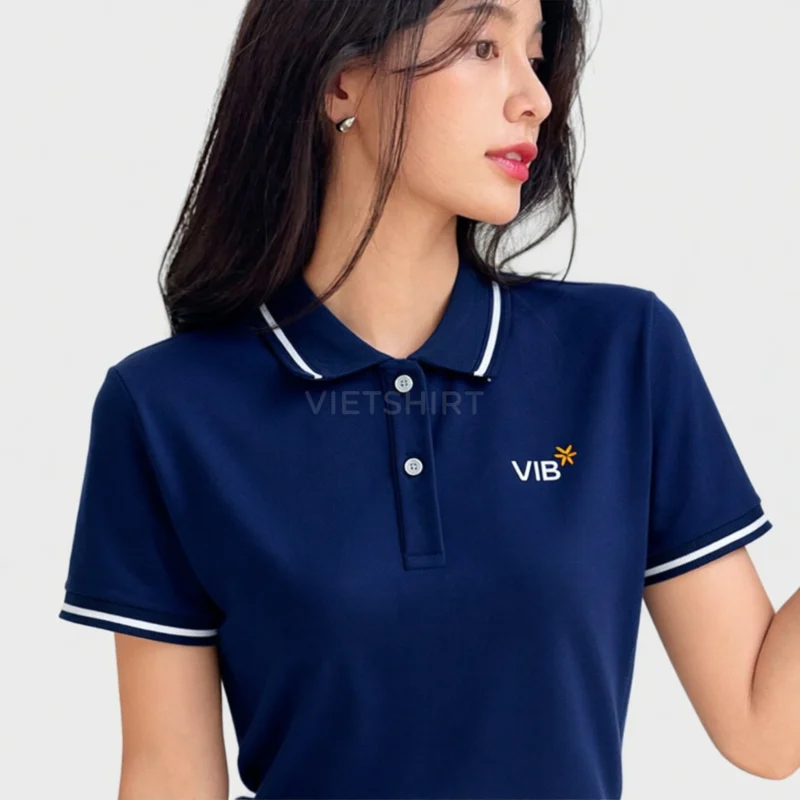 Người mẫu, nhân viên mặc áo phông polo đồng phục VIB đẹp