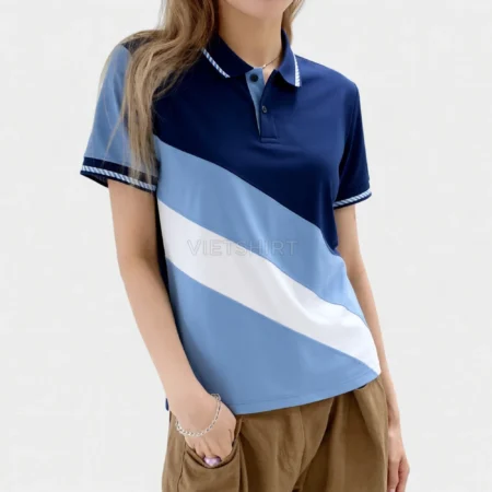 Alternative view of Áo phông đồng phục Vietshirt xanh trắng