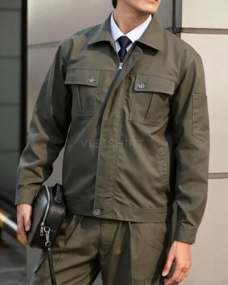 Alternative view of Đồng phục bảo hộ lao động kỹ sư basic màu xanh đậm