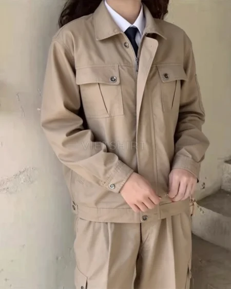 Alternative view of Đồng phục bảo hộ lao động kỹ sư basic màu be