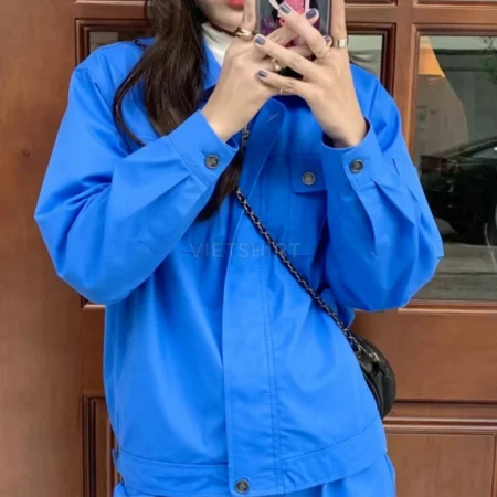 Alternative view of Đồng phục bảo hộ lao động kỹ sư basic màu xanh