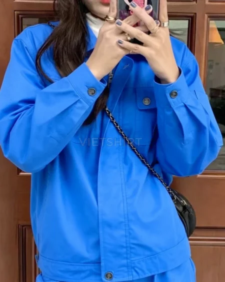 Alternative view of Đồng phục bảo hộ lao động kỹ sư basic màu xanh