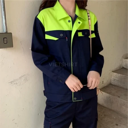 Alternative view of Đồng phục bảo hộ lao động kỹ sư màu xanh lá
